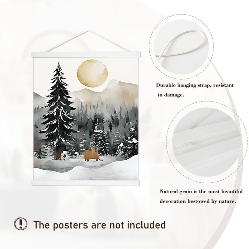 Artmag Magnetic Poster Hanger Frame, 17x22 17x24 17x31 Light Wood Wooden Magnet Canvas Artwork Print Poster Hangers Frames Hanging Kit (White, 17") - Image 2